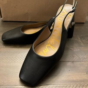Sam Edelman Terra Gem Slingback Block Heel Pumps Women’s Black Size 8